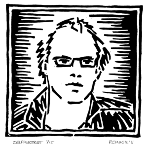 Houtsnede-Zelfprotret